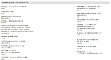 McIntosh MXA80_электронные спецификации