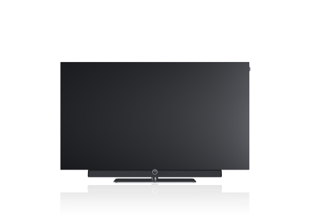 Loewe_bild_5_65_tablestand_basalt grey_frontal_reflect